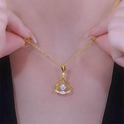24K Gold Plated Fan Necklace