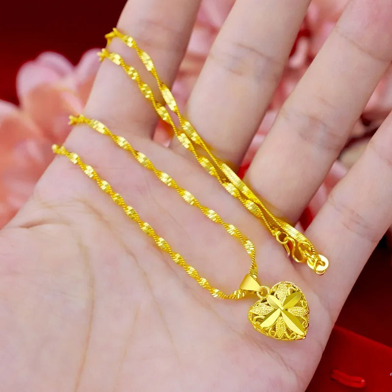 Gold Aura Heart Necklace